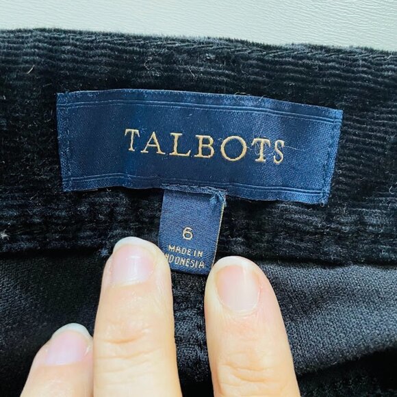Talbots Pant Trouser Black Curvy Corduroy Boot Cut Flare Winter Classic Sweater - Picture 8 of 11